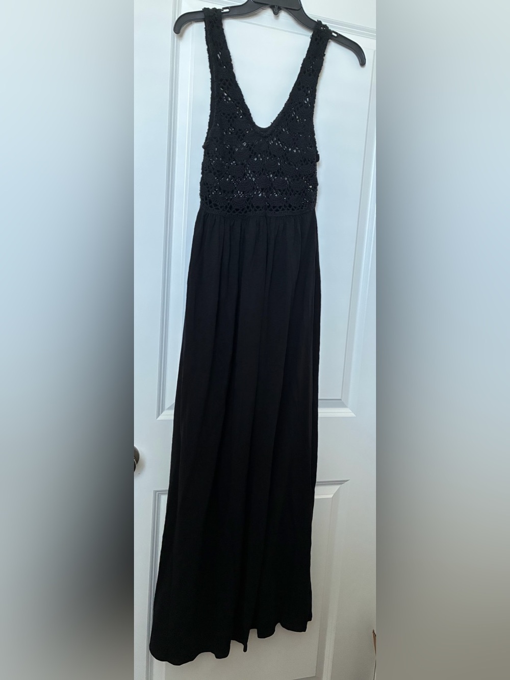 Black Crochet Waist Maxi dress